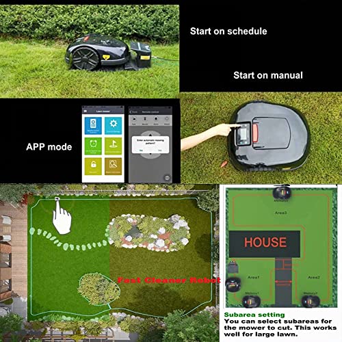Mähroboter mit automatischer Aufladung, deckt bis zu 3600 m² ab, verfügt über 12 Sprachoptionen und Diebstahlschutz für sichere, mühelose Rasenpflege