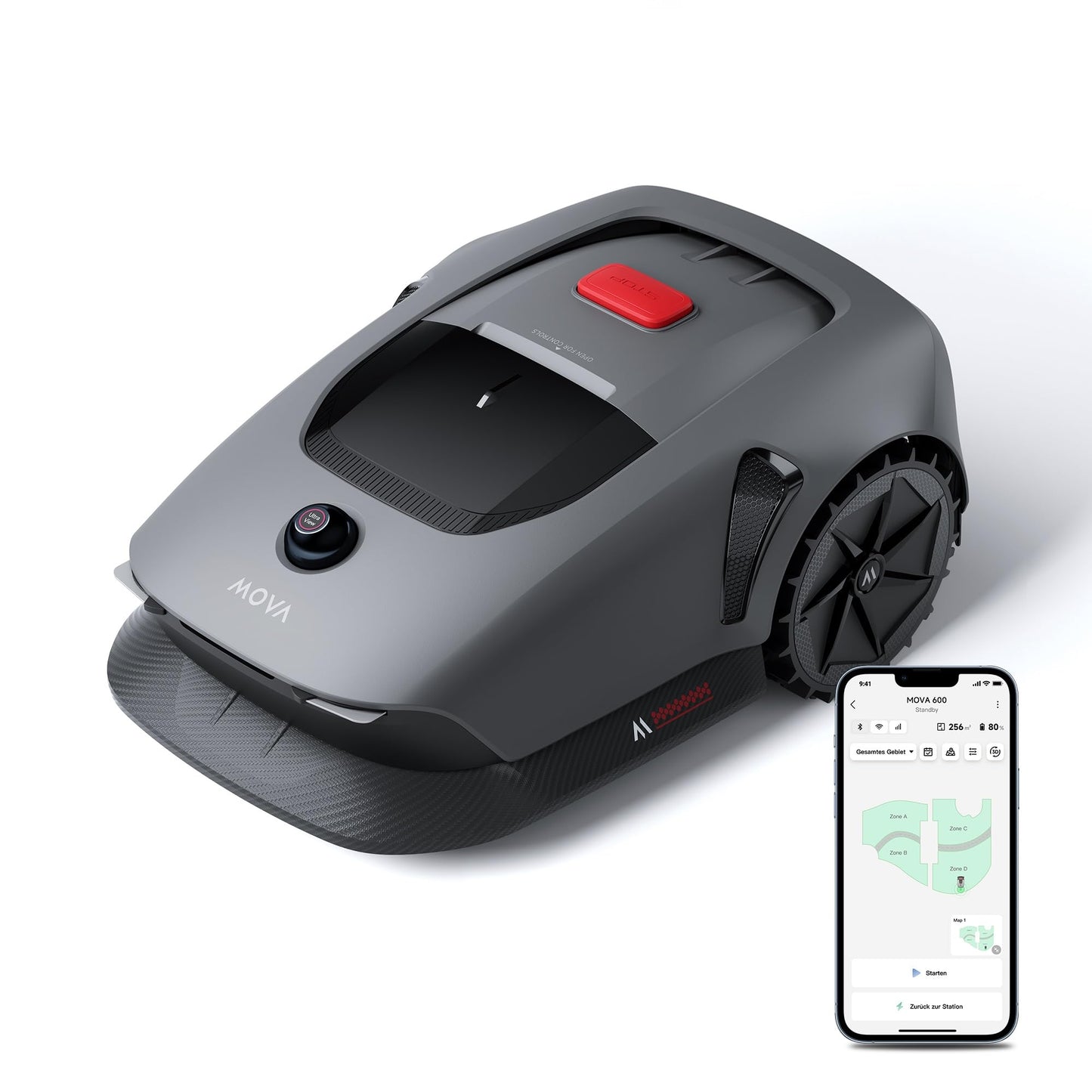 MOVA 600, Rasenmäher Roboter 3D-LiDAR kabellose Einrichtung & genaue Kartierung bis 600 m²