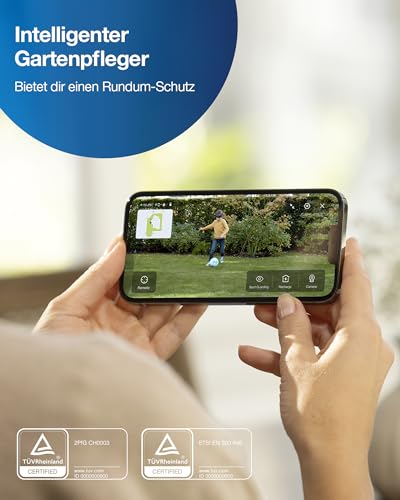 ECOVACS GOAT G1-800 Mähroboter 800㎡ ohne Begrenzungskabel, vollautomatischer kartierender Rasenroboter, Ultra-Weitband+Vision+GPS-Positionierung, 16-Zonen-Management, intelligente Hindernisvermeidung