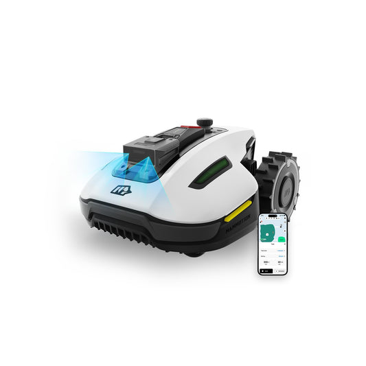 MAMMOTION YUKA Mini 500 Mähroboter ohne Begrenzungskabel, NetRTK+Vision, Keine RTK-Antenne erforderlich, Auto-Kartierung, Empf. 500m², Max. 700m², mit 4G-Modul, 50% Steigung