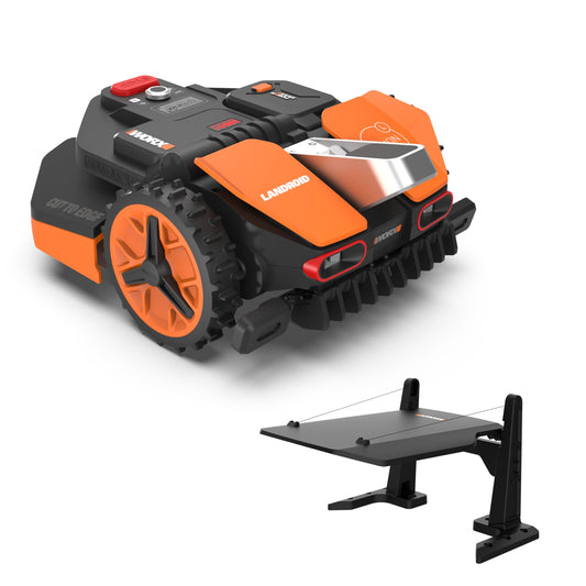 WORX Landroid Vision L1300 Mähroboter WR213E.1 für Gärten bis 1300m², AI Rasenmäher Roboter ohne Begrenzungskabel, aktive Hindernisvermeidung mit KI-Technologie, Igelschutz + WA0825 Vision Garage