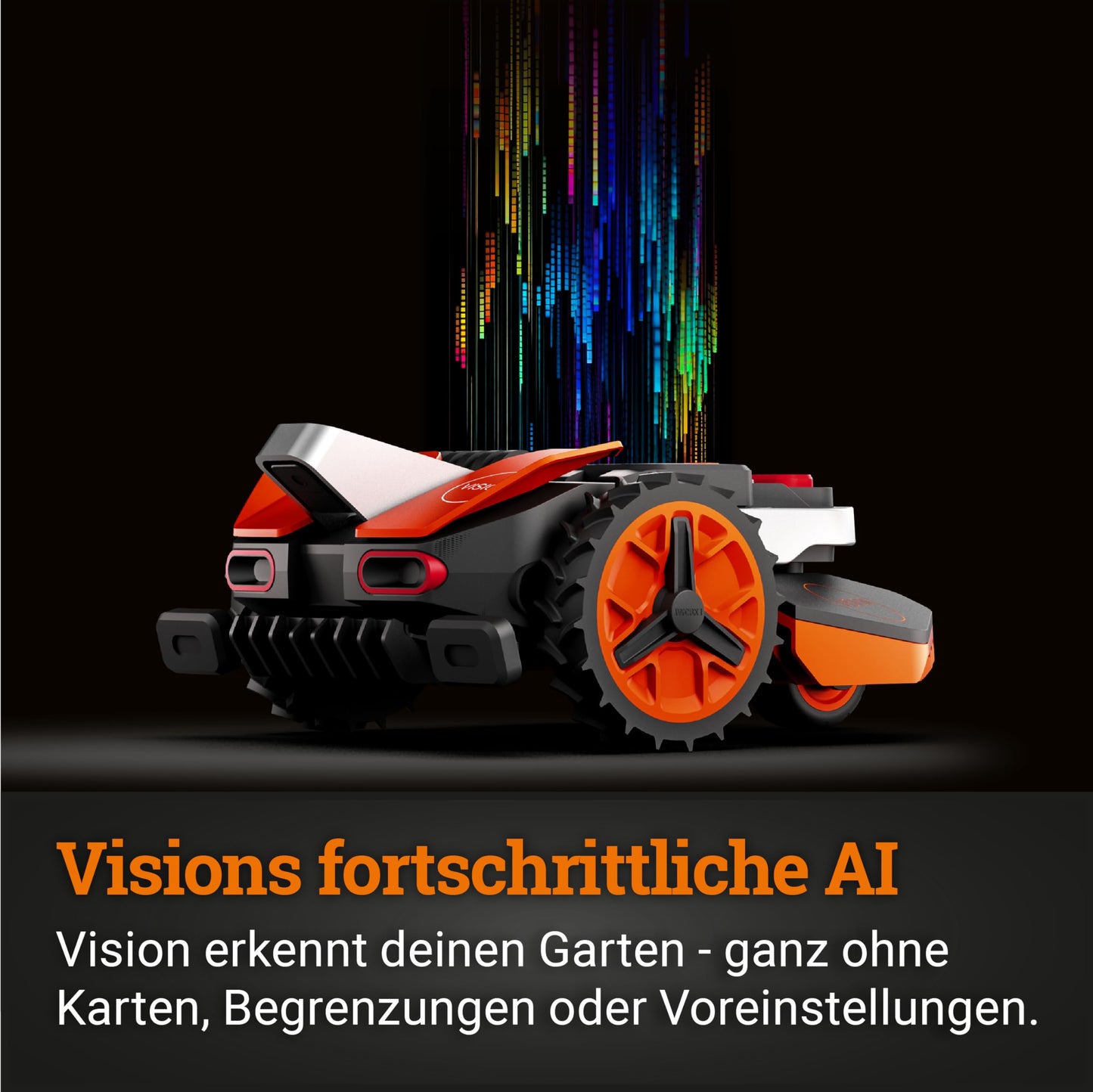 WORX Landroid Vision L1300 Mähroboter WR213E.1 für Gärten bis 1300m², AI Rasenmäher Roboter ohne Begrenzungskabel (WLAN & Bluetooth, aktive Hindernisvermeidung mit KI-Technologie, Igelschutz)