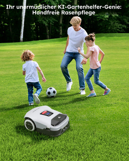 ANTHBOT Genie Mähroboter ohne Begrenzungskabel 3000 m², Full Band RTK + 4-Augen-Vision Roboter-Rasenmäher, 30+ Mehrzonen-Management, KI-Intelligente Hindernisvermeidung & Rasenpflege - Genie 3000