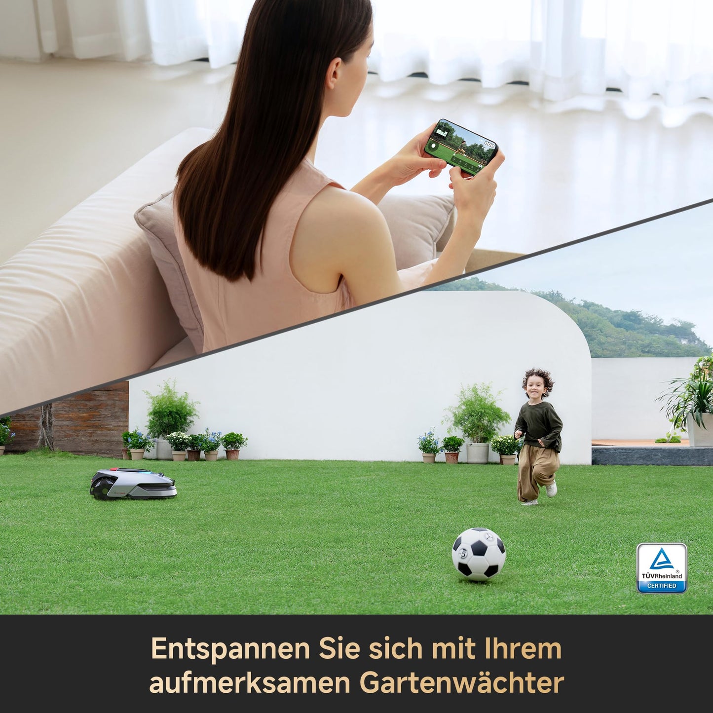 DREAME Mähroboter A2 und Garage, Auto Begrenzungseinrichtung, 3000 m²,Dual Fusion Kartierung, OmniSense 2.0 Hindernisvermeidung, EdgeMaste Schneidsystem, Leiser Nabenmotor, Steigung bis 26,5°