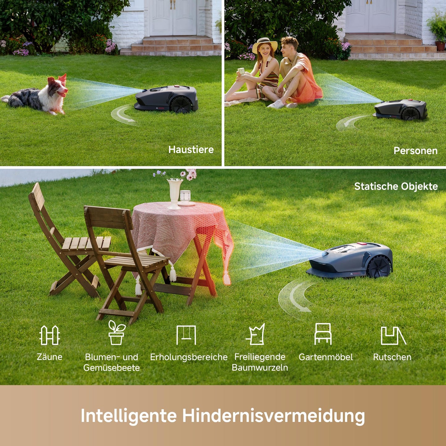 MOVA 600, Rasenmäher Roboter 3D-LiDAR kabellose Einrichtung & genaue Kartierung bis 600 m²