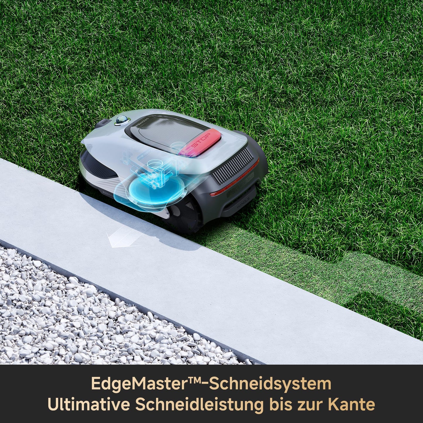 DREAME Mähroboter A2 und Garage, Auto Begrenzungseinrichtung, 3000 m²,Dual Fusion Kartierung, OmniSense 2.0 Hindernisvermeidung, EdgeMaste Schneidsystem, Leiser Nabenmotor, Steigung bis 26,5°