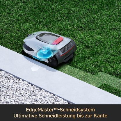 DREAME Mähroboter A2 und Garage, Auto Begrenzungseinrichtung, 3000 m²,Dual Fusion Kartierung, OmniSense 2.0 Hindernisvermeidung, EdgeMaste Schneidsystem, Leiser Nabenmotor, Steigung bis 26,5°